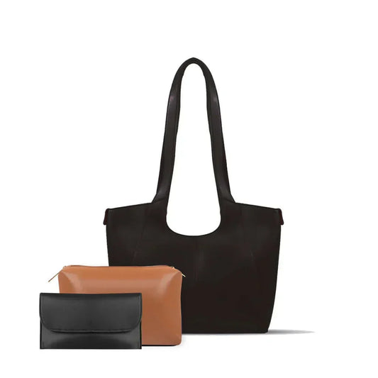Amber 3 Pcs Black - Leftover women's tote bag in black by Bag X