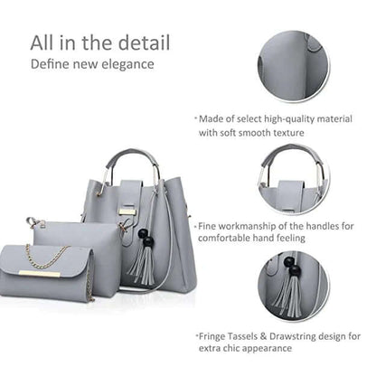 Alexa 3 Pcs Grey women's crossbody bag in grey by Bag X